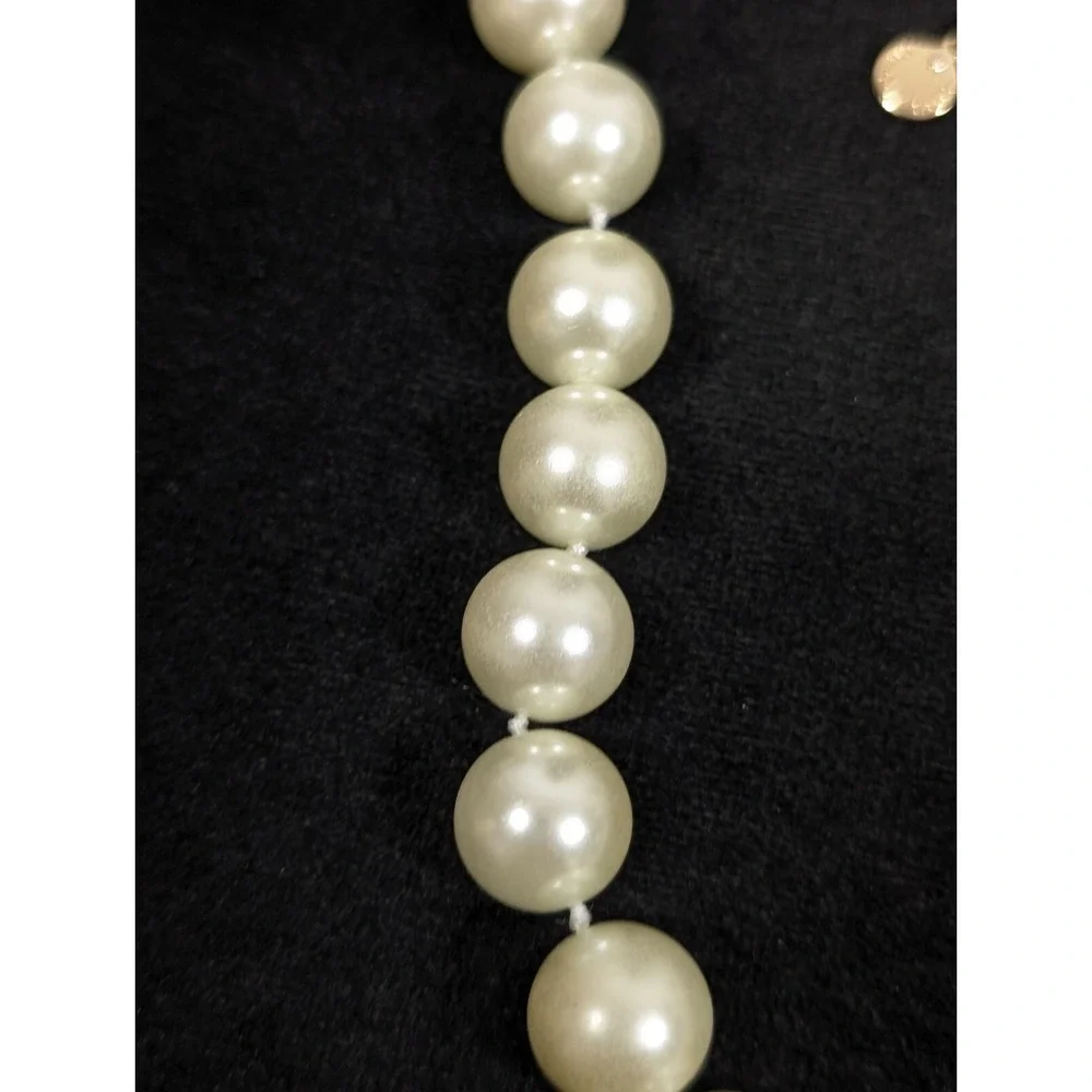 Charter Club‎ Cream Glass Faux Pearl Classic Hollywood Chic Necklace 18